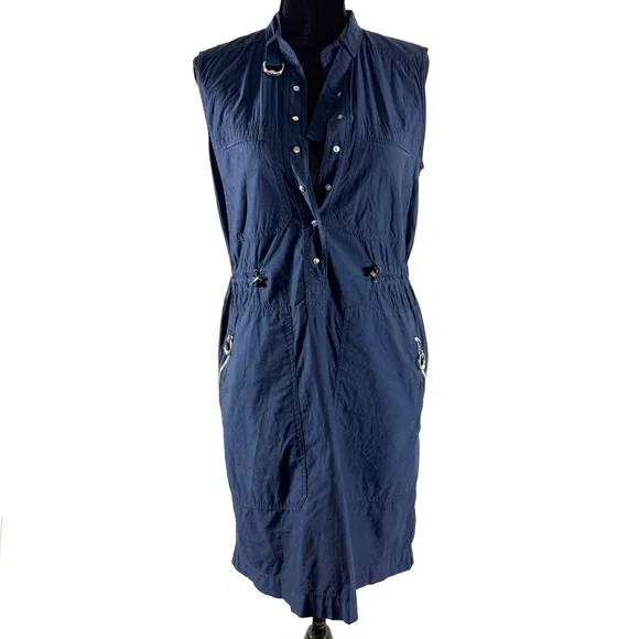 Gucci | Dresses | Vtg Gucci Dress Navy Blue 0 Cotton Sz 42 10 Casual Cargo  Sleeveless Read | Poshmark